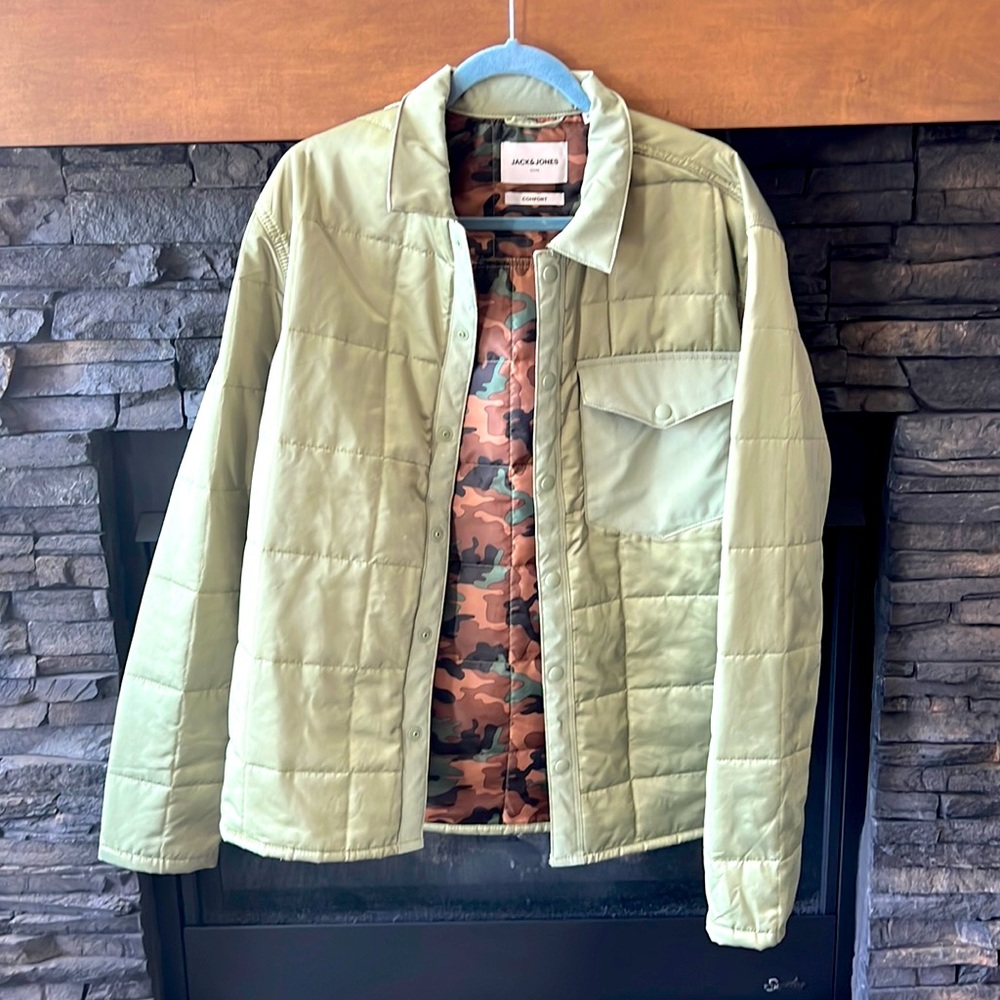 Metallic Green Jack and Jones comfort coat